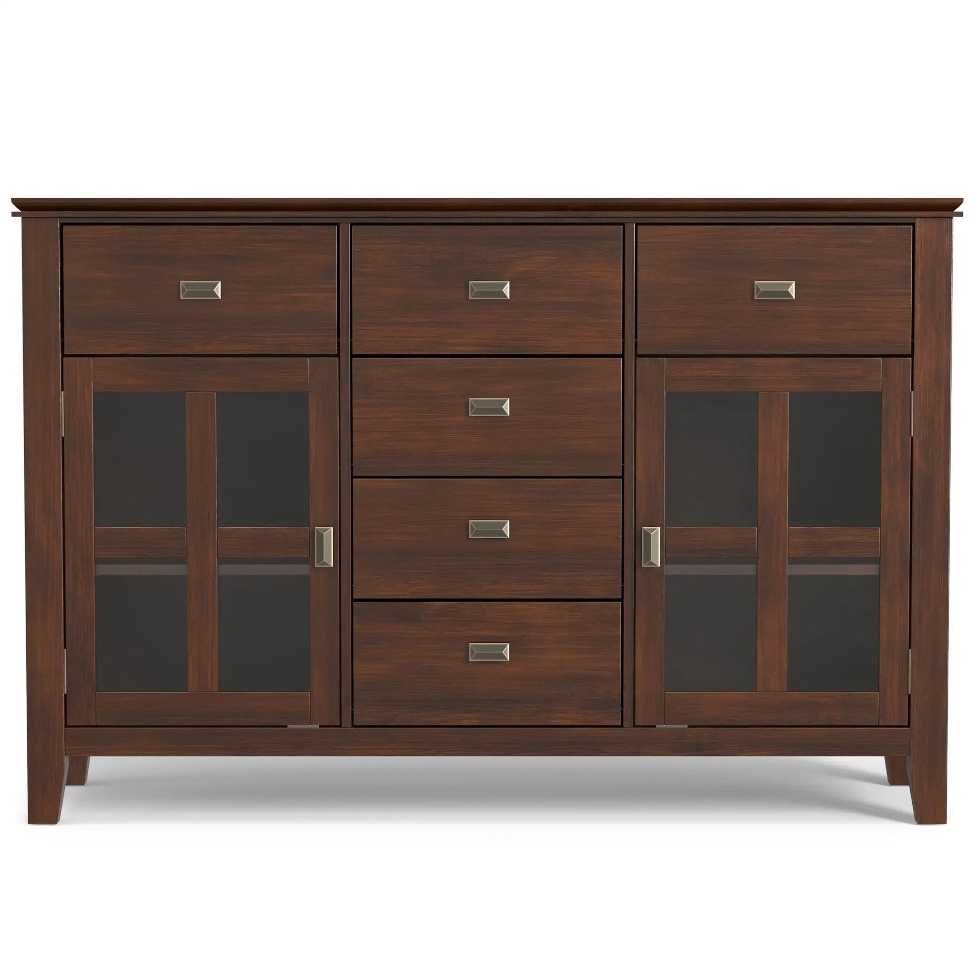 Artisan handcrafted sideboard buffet in dark walnut with glass panels by Unique Piece Furniture on Tampa Home & Garden Store
