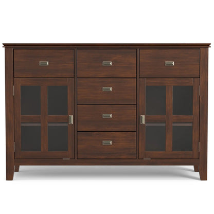 Artisan handcrafted sideboard buffet in dark walnut with glass panels by Unique Piece Furniture on Tampa Home & Garden Store