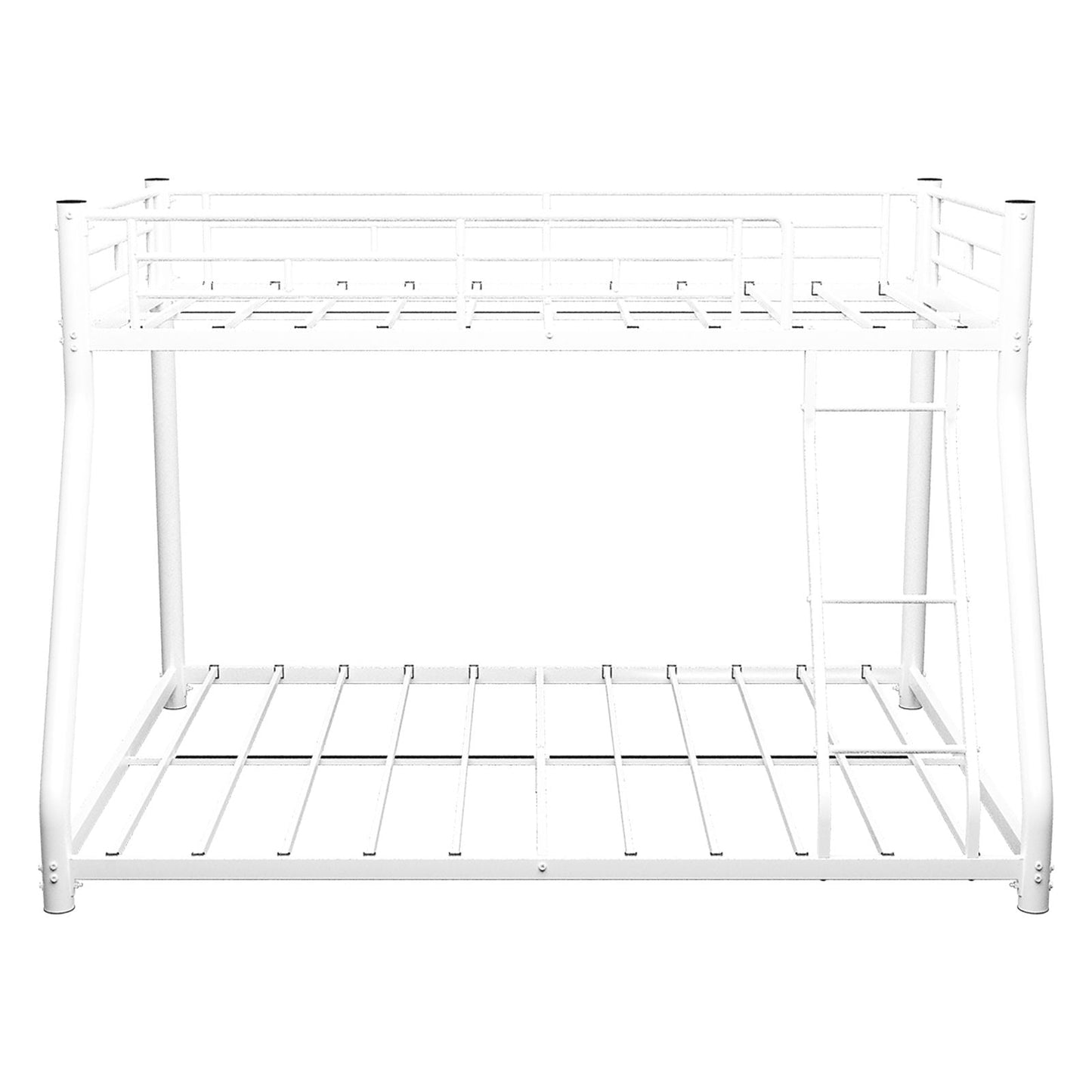 Sturdy Metal Bunk Bed With Ladder and Guardrail