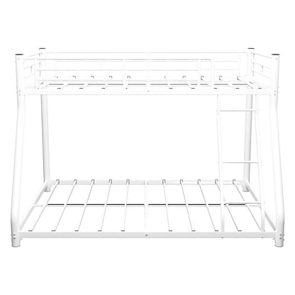 Sturdy Metal Bunk Bed With Ladder and Guardrail