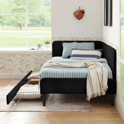Upholstered Bed Frame With Drawers and Sofa Bed