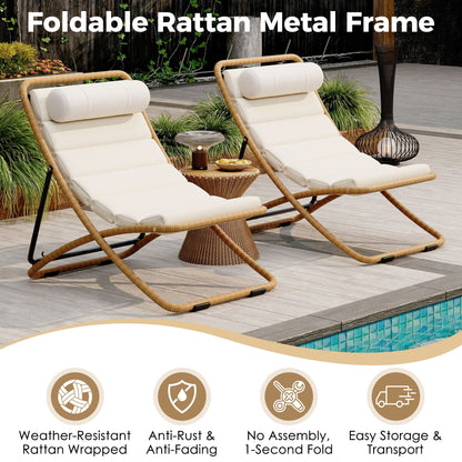 Pair of Outdoor Chairs with Adjustable Backrest