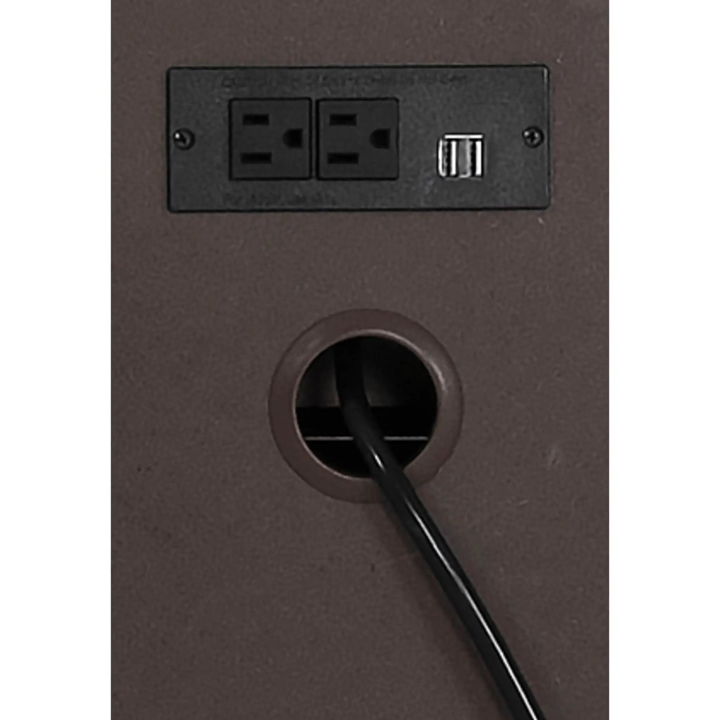 2 Drawer Nightstand - Taupe with built-in dual outlets and USB port on Tampa Home & Garden Store