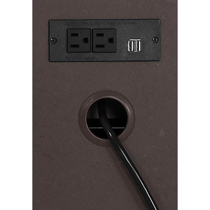 2 Drawer Nightstand - Taupe with built-in dual outlets and USB port on Tampa Home & Garden Store