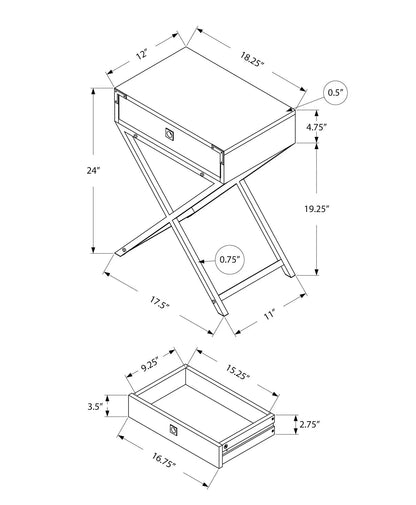 Accent Side Table with Storage Drawer Modern