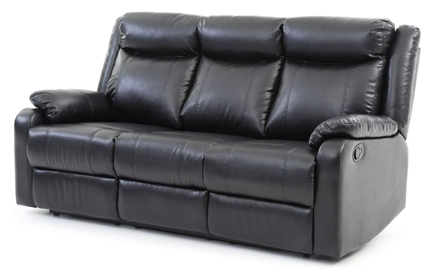 Contemporary three seater reclining sofa in black leather by Unique Piece Furniture on Tampa Home & Garden Store