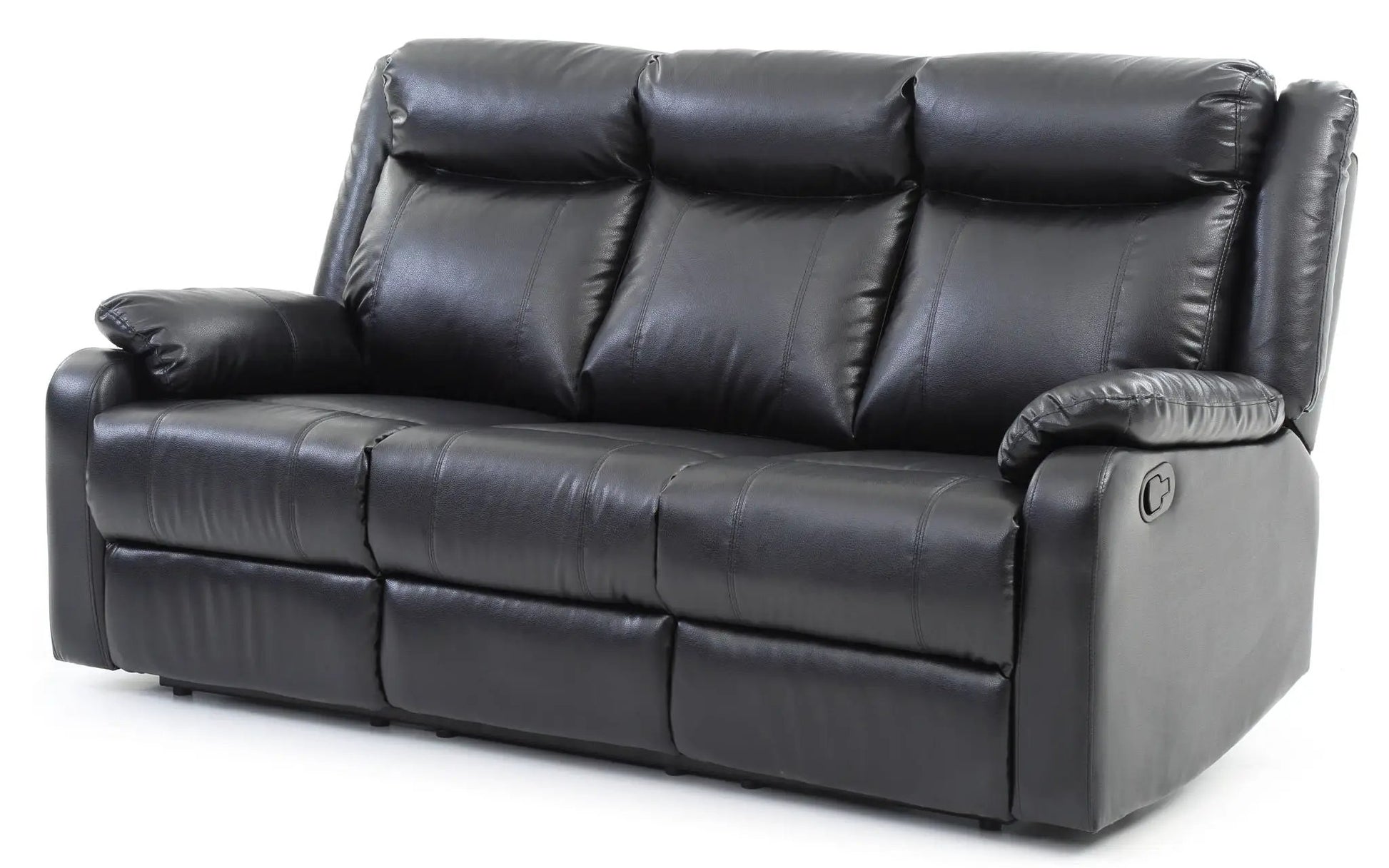 Contemporary three seater reclining sofa in black leather by Unique Piece Furniture on Tampa Home & Garden Store