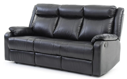 Contemporary three seater reclining sofa in black leather by Unique Piece Furniture on Tampa Home & Garden Store