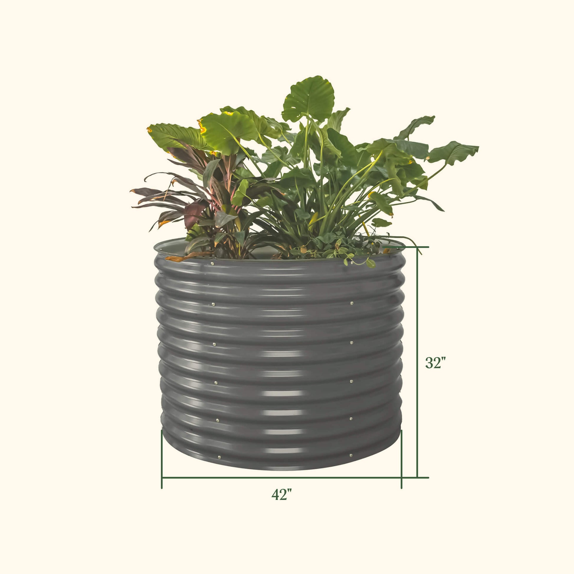 32" Tall 42" Round Raised Garden Bed Metal - Tampa Home & Garden Store