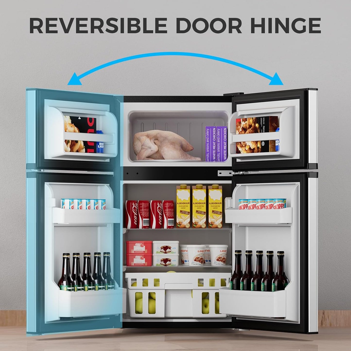 Mini-réfrigérateur avec congélateur de 3,2 pi³, réfrigérateur compact à deux portes 58087RRE0 