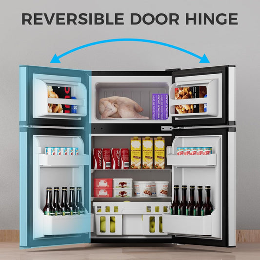 Mini refrigerador compacto de 3.2 pies cúbicos con congelador y doble puerta 58087RRE0 