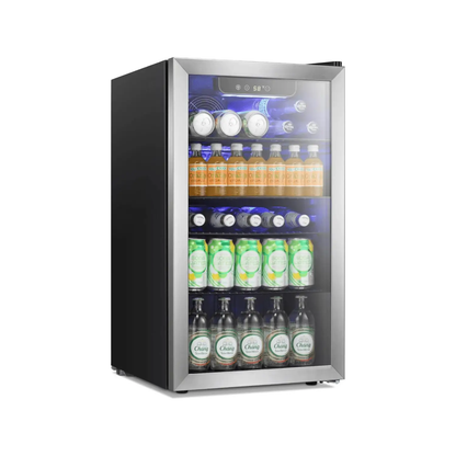 Kismile 3.2 Cu Ft wine cooler and beverage refrigerator with stainless steel glass door on Tampa Home & Garden Store
