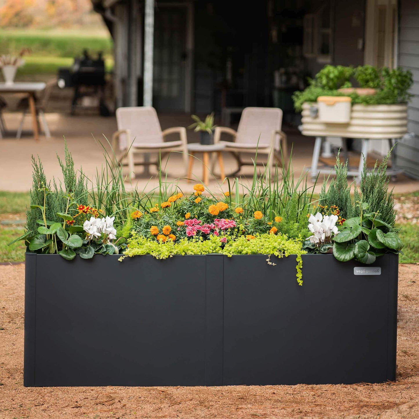32" High Modern Raised Garden Bed 27"x 53" Midsize Metal