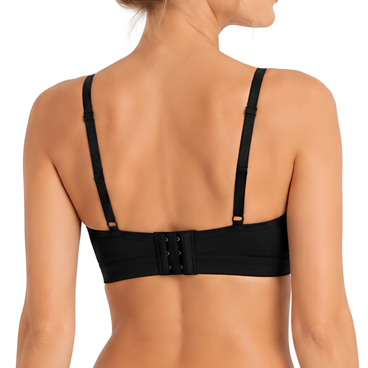 Nursing Bralette Net Positive organic cotton black back view with adjustable straps on Tampa Home & Garden Store