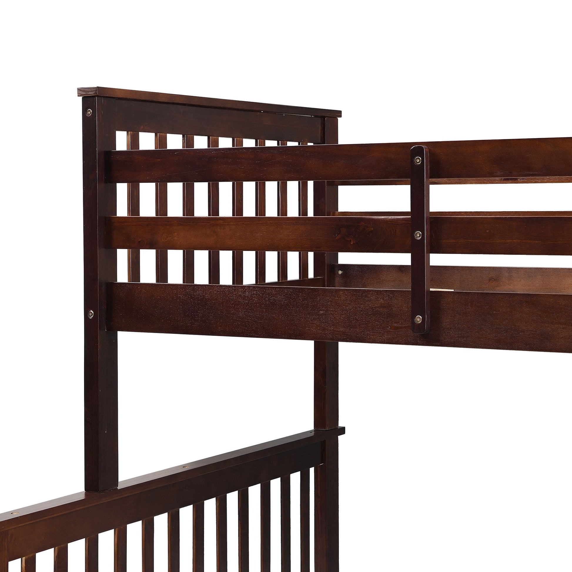 Bunk Bed with Ladder and Safety Rails dark wood by HouseOfZazla on Tampa Home & Garden Store