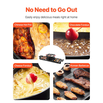 Hot Pot with Grill 2300W 2-in-1 smokeless BBQ pan with removable pot collage of hot pot and fondues on Tampa Home & Garden Store