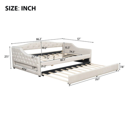 Daybed With LED Lighting and Upholstered Frame