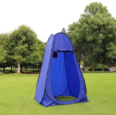 Portable privacy shower tent blue pop-up camping shelter for outdoor dressing and beach use on Tampa Home & Garden Store