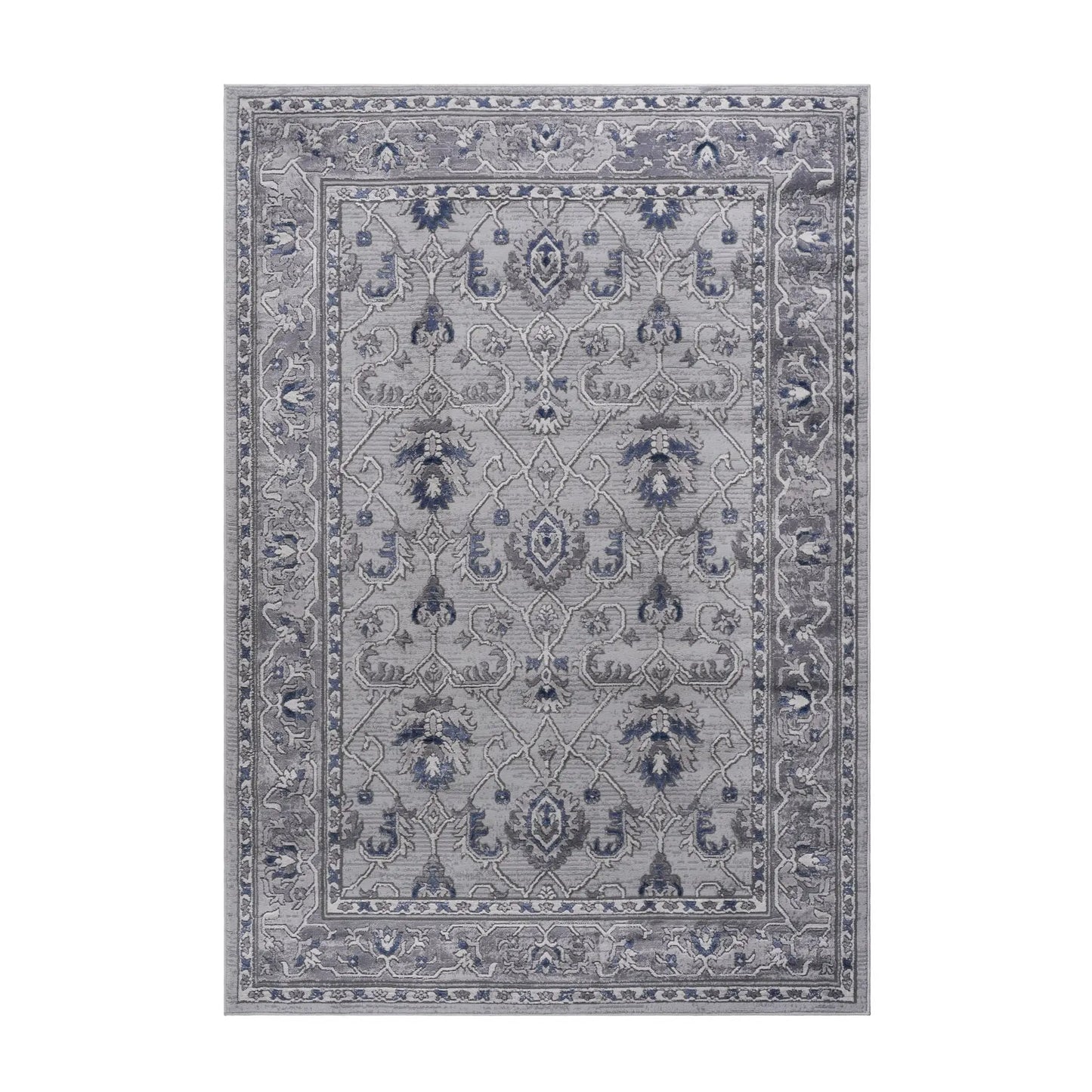 Runner rug Marfi Trendy Oriental Rug by Unique Piece Furniture in gray-blue with floral lattice on Tampa Home & Garden Store