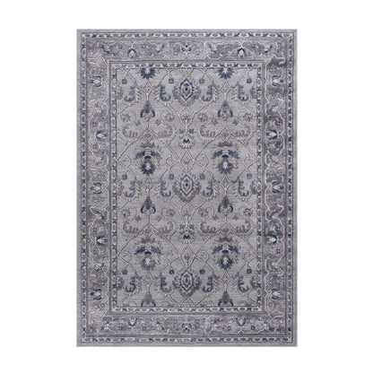 Runner rug Marfi Trendy Oriental Rug by Unique Piece Furniture in gray-blue with floral lattice on Tampa Home & Garden Store