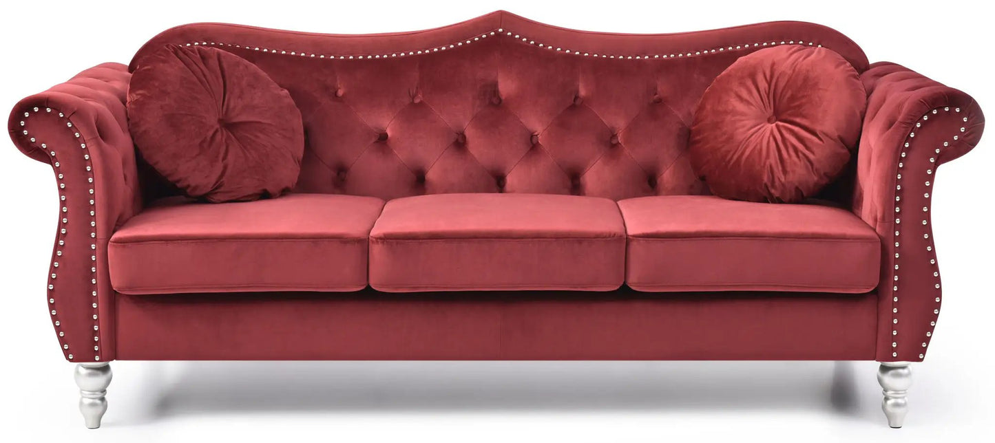 Hollywood Sofa with Glam Tufted Nailhead Trim