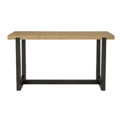 Bar table with trestle base, solid light brown wood top by HouseOfZazla on Tampa Home & Garden Store