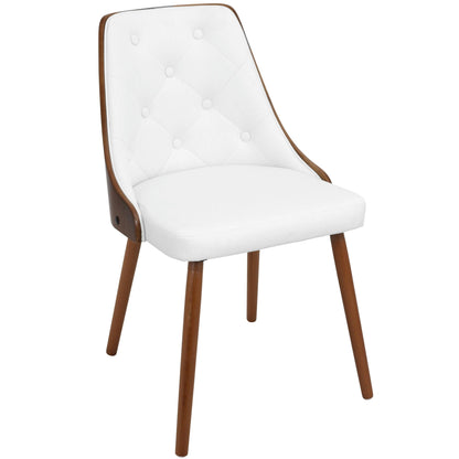 Contemporary dining side chair with bent wood frame in white tufted upholstery, HouseOfZazla on Tampa Home & Garden Store