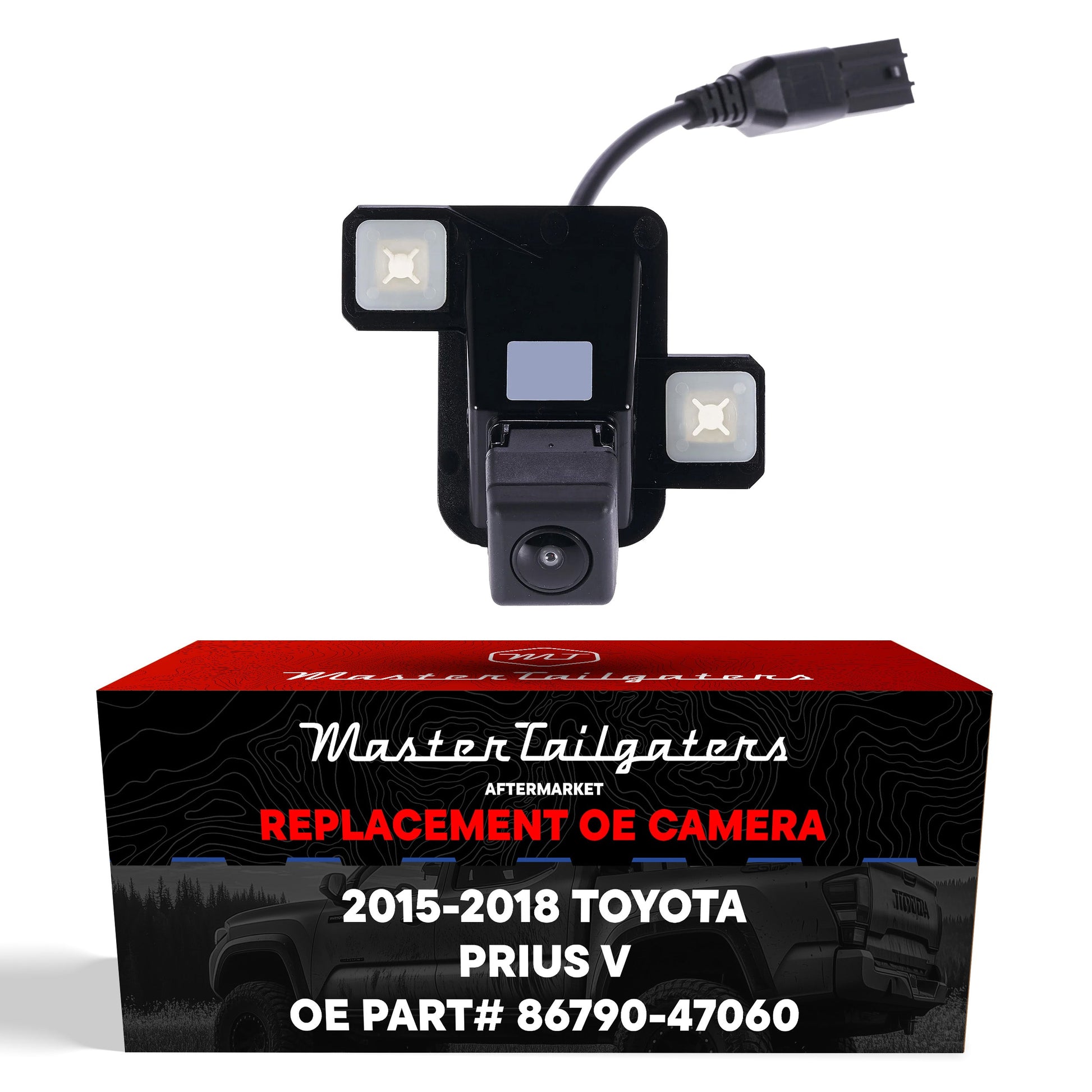 Master Tailgaters OEM backup camera for Toyota Prius V 2015-2018, black housing with connector on Tampa Home & Garden Store