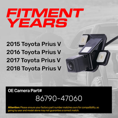 Backup camera by Master Tailgaters for Toyota Prius V (2015-2018), OEM part 86790-47060 on Tampa Home & Garden Store