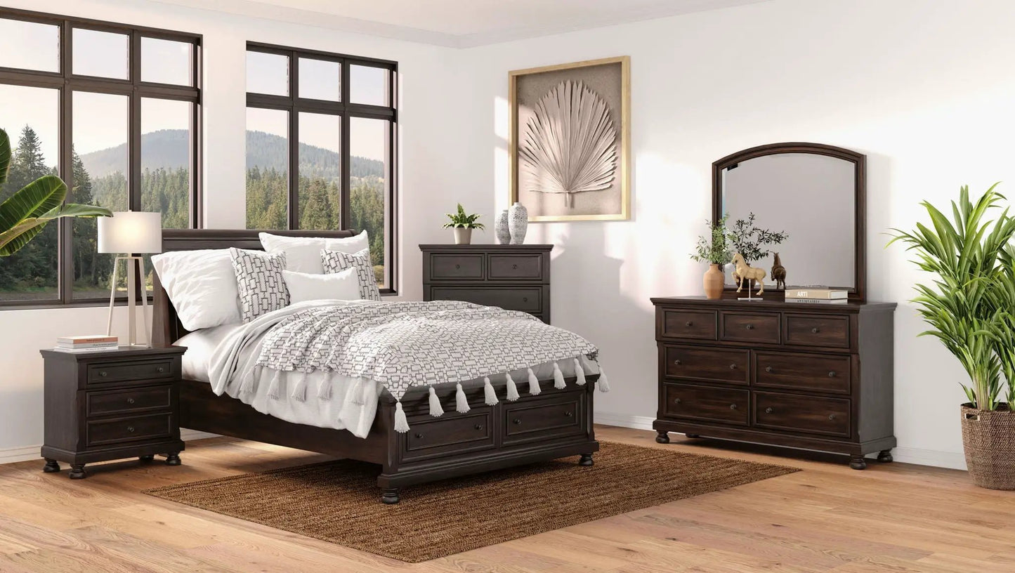 Elegant Antique Storage Bed with Drawers