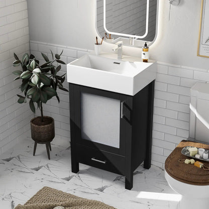 Bathroom Vanity with Ceramic Sink and Storage