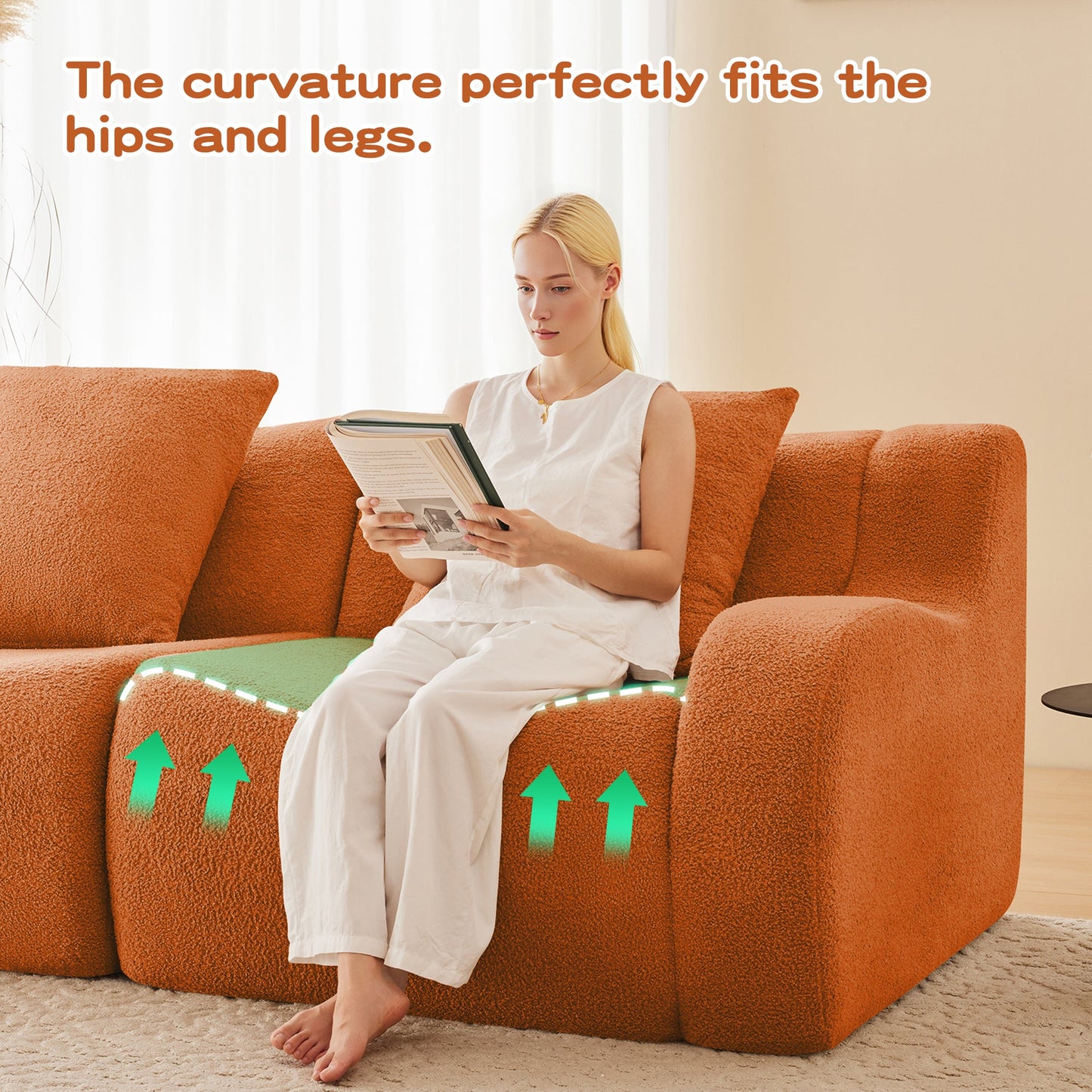 Soft Teddy Fabric Boneless Sofa For Living