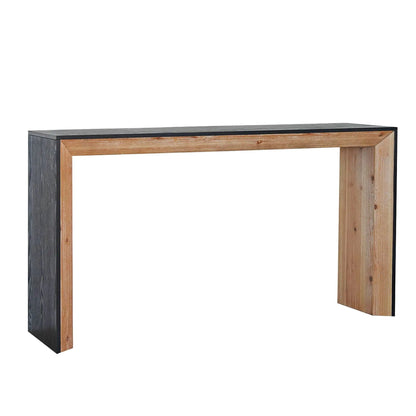 Modern console table with black frame and natural wood inner panels on Tampa Home & Garden Store