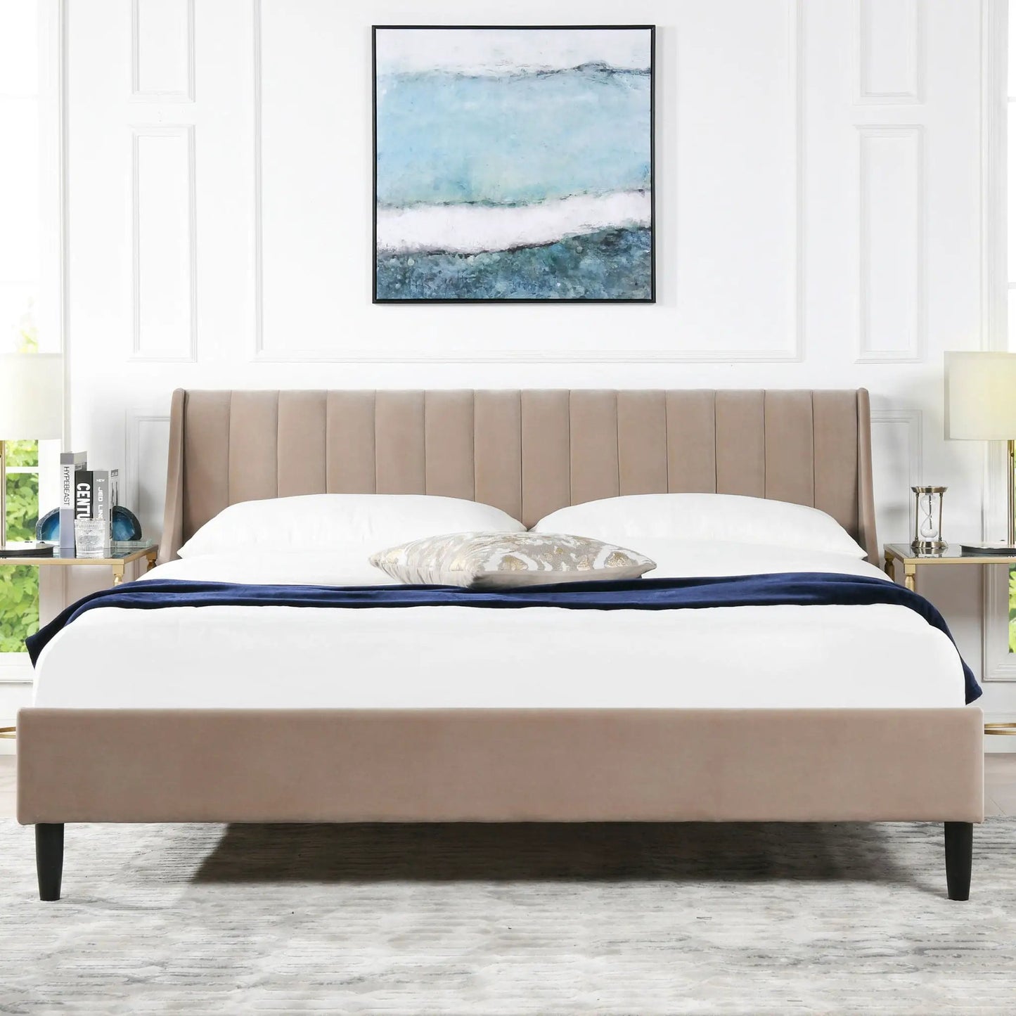 Aspen Vertical Tufted Headboard Platform Bed