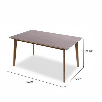 Carlos Dining Table in Solid Wood Brown Finish