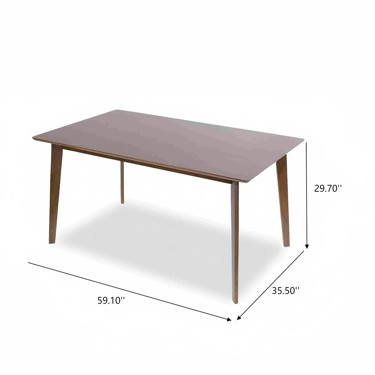 Mid-Century Modern solid wood dining table with beveled edges in dark brown on Tampa Home & Garden Store