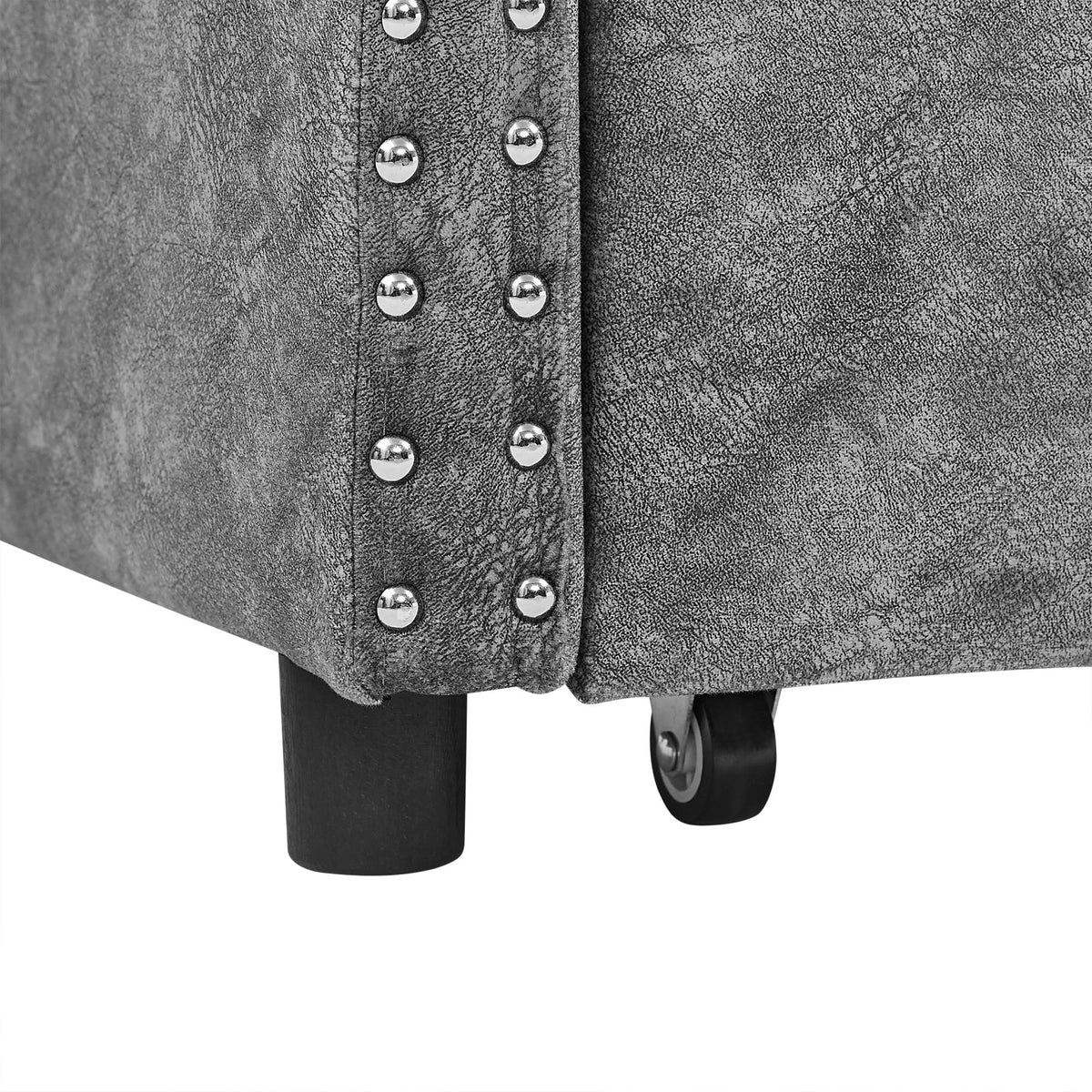 Upholstered Tufted Daybed with Storage Drawers