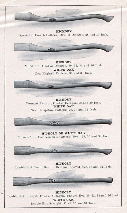 Whiskey River 28LUM 28in axe handle; hickory pattern, 8 handles shown on Tampa Home & Garden Store