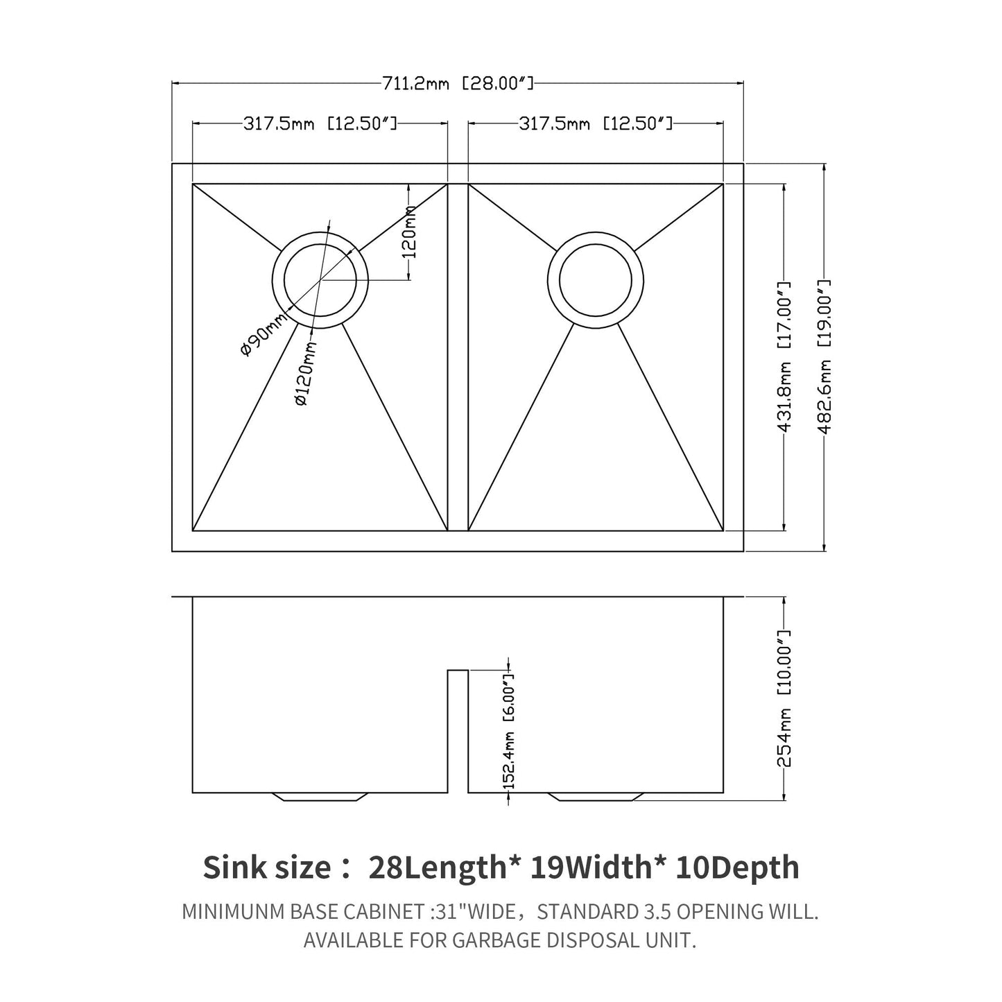 Modern Double Bowl Undermount Sink And Steel