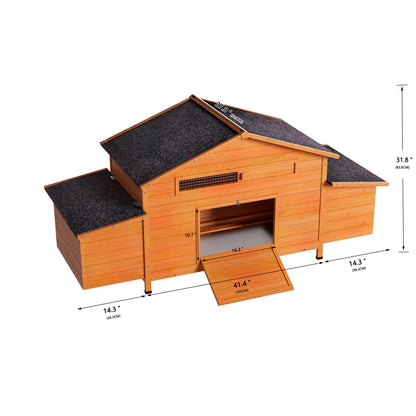 Large Wooden Chicken Coop with 2 Nesting Boxes