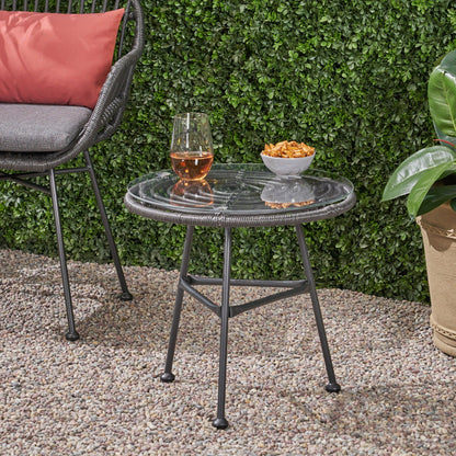 Petrichor Outdoor Side Table with Steel Frame