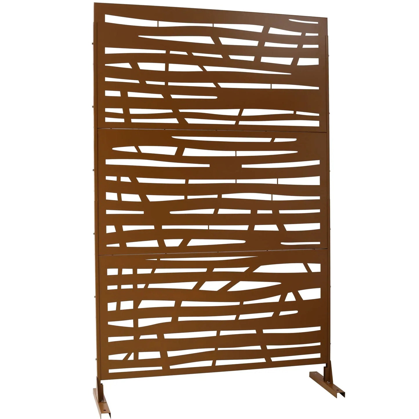 Outdoor & Indoor Privacy Screen metal room divider brown rust finish by Unique Piece Furniture on Tampa Home & Garden Store