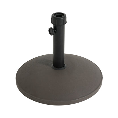 Brown Round Outdoor Umbrella Base and Concrete