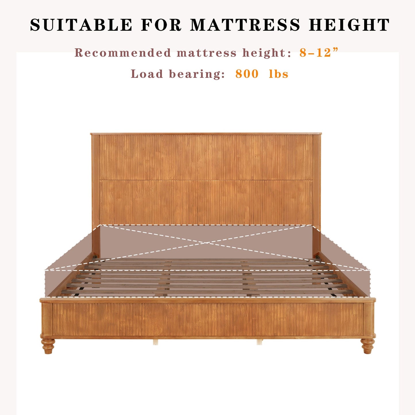 Solid Wood Platform Bed and the Tall Headboard