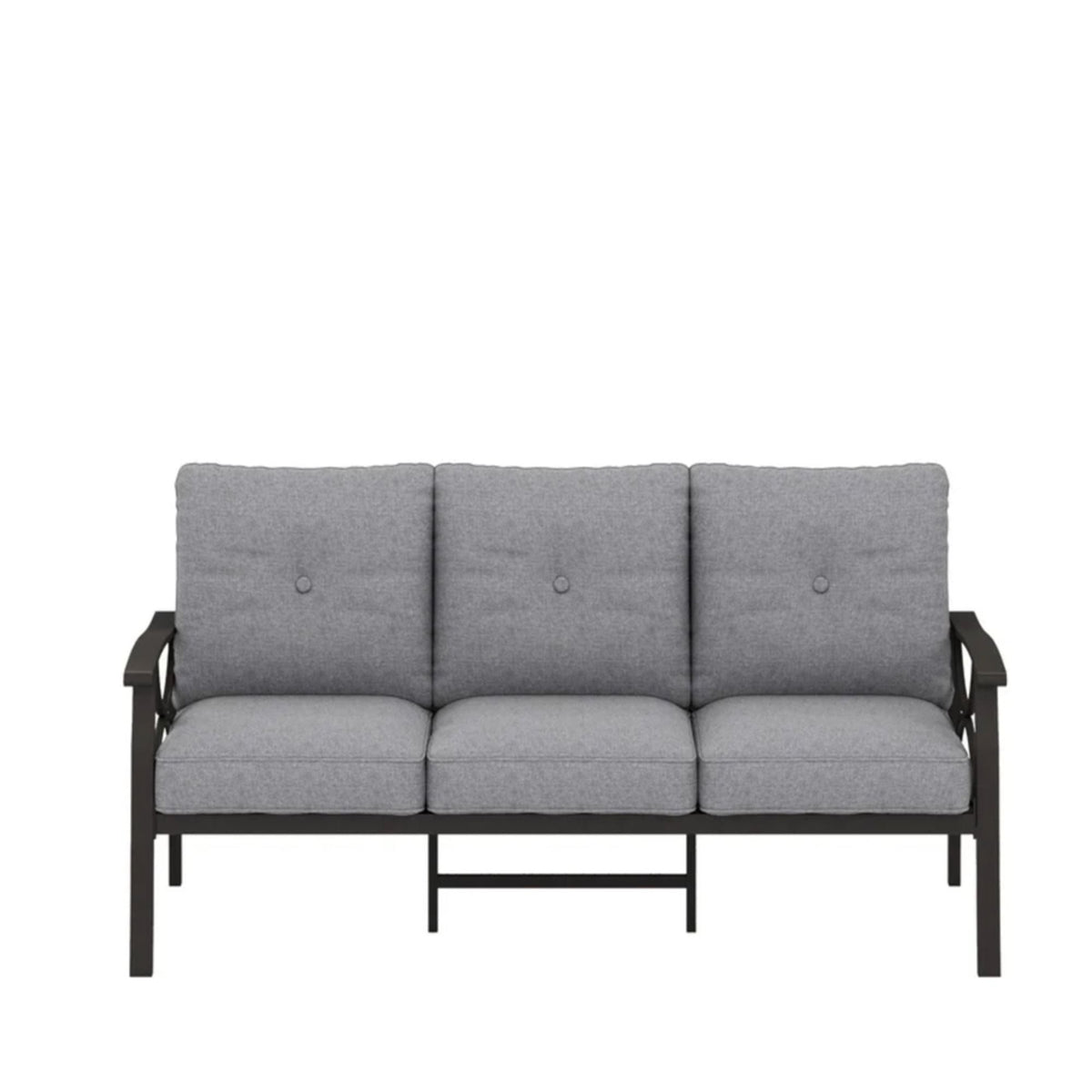 Modern Patio Sofa with Steel Frame and Cushions