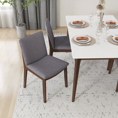 Mid Century Modern Solid Wood Dining Chair Set