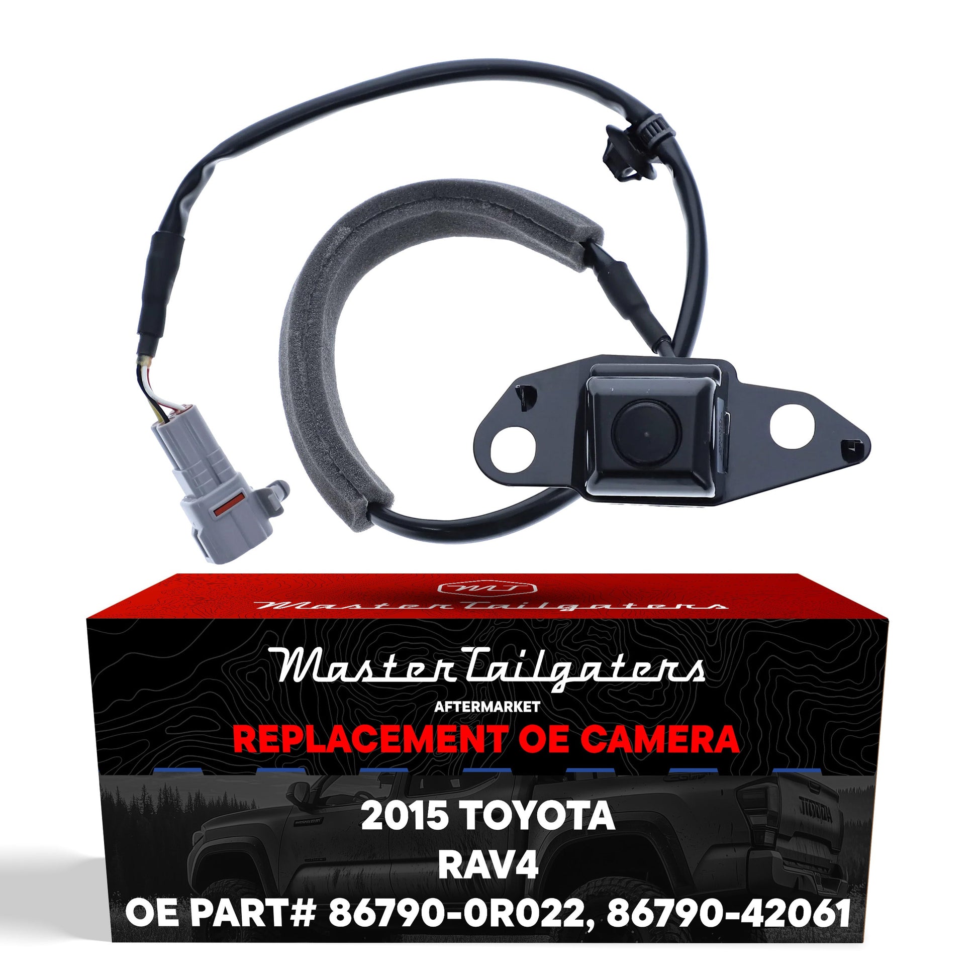 Backup camera OEM replacement for 2015 Toyota RAV4 by Master Tailgaters with wiring harness on Tampa Home & Garden Store