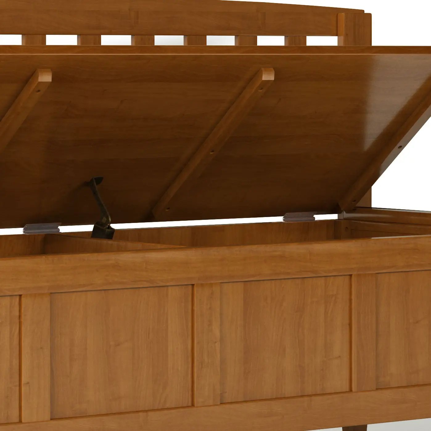 Brooklyn Entryway Storage Bench in oak finish with lift-up lid by Unique Piece Furniture on Tampa Home & Garden Store