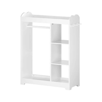 Dress Up Storage with Mirror and Hooks White