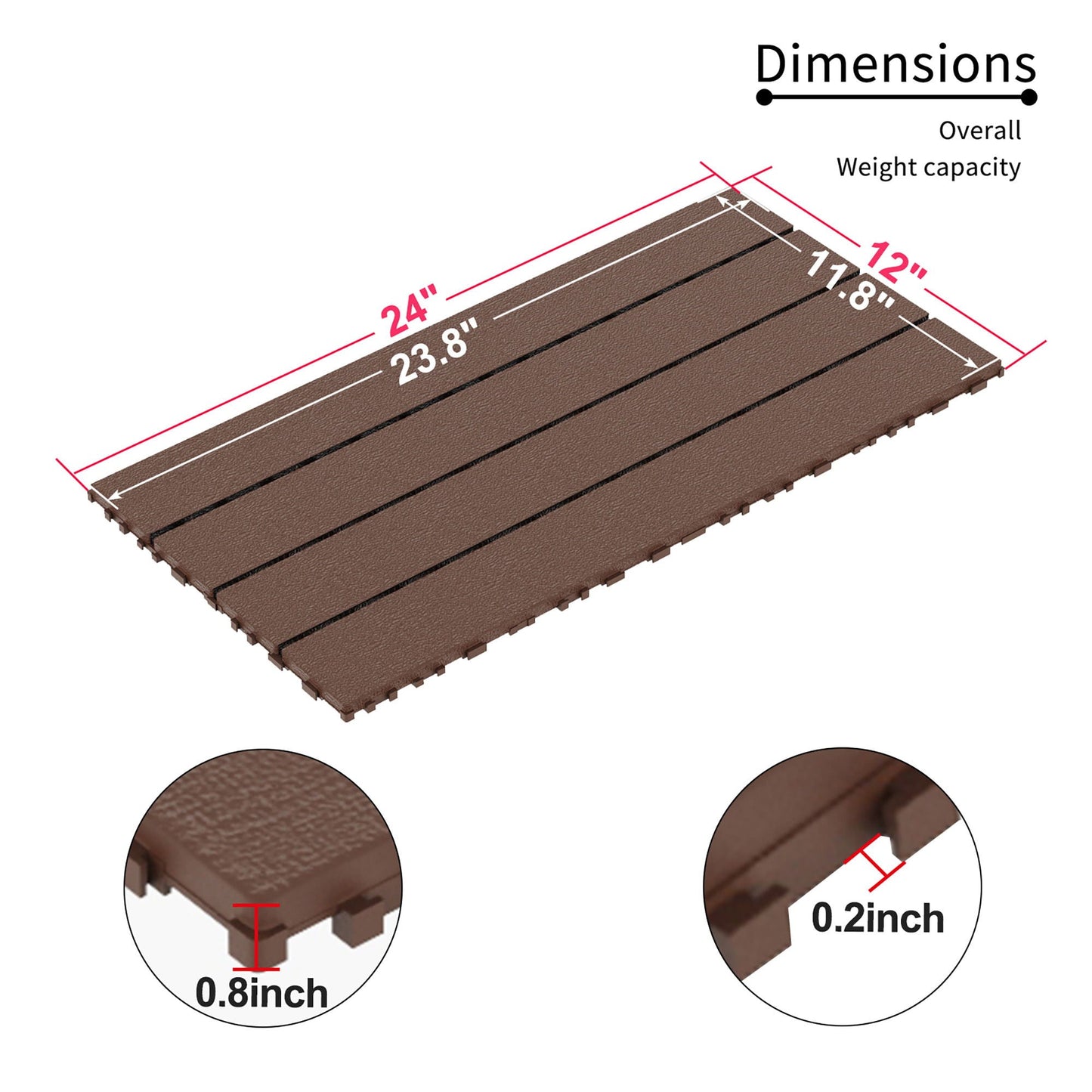 Interlocking Decking Tiles For Indoor and Outdoor